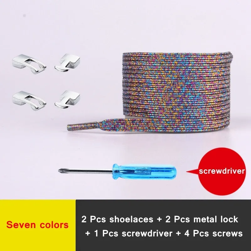 1 Pair Shiny Interlocking Elastic Shoelaces