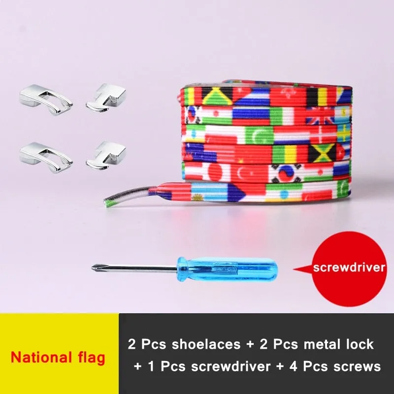1 Pair Shiny Interlocking Elastic Shoelaces