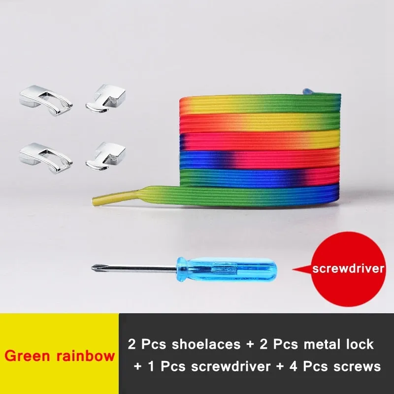 1 Pair Shiny Interlocking Elastic Shoelaces