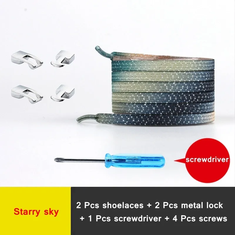 1 Pair Shiny Interlocking Elastic Shoelaces