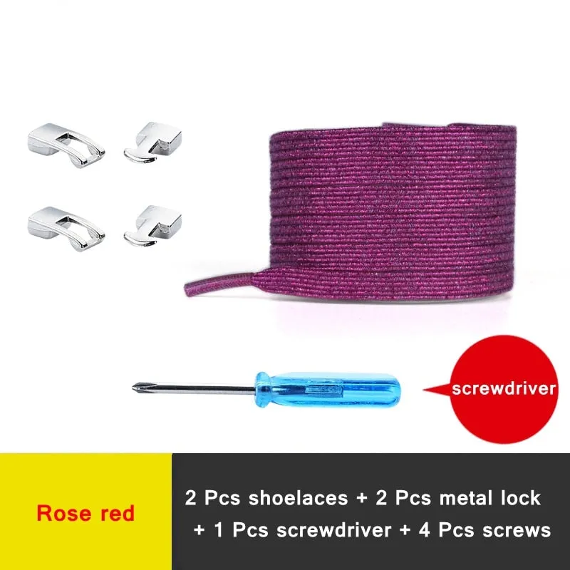 1 Pair Shiny Interlocking Elastic Shoelaces