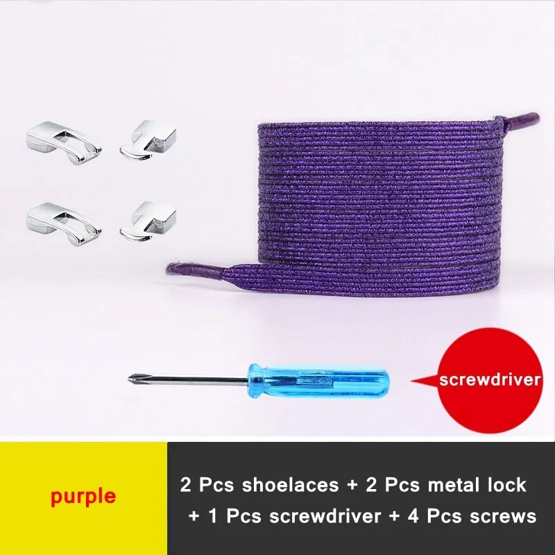 1 Pair Shiny Interlocking Elastic Shoelaces