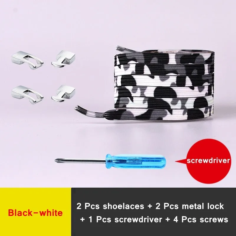 1 Pair Shiny Interlocking Elastic Shoelaces
