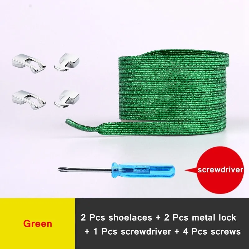1 Pair Shiny Interlocking Elastic Shoelaces