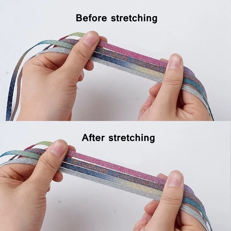 1 Pair Shiny Interlocking Elastic Shoelaces