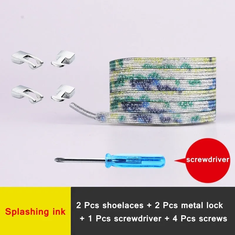 1 Pair Shiny Interlocking Elastic Shoelaces