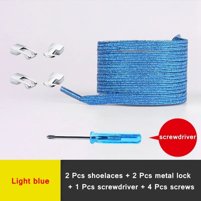 1 Pair Shiny Interlocking Elastic Shoelaces