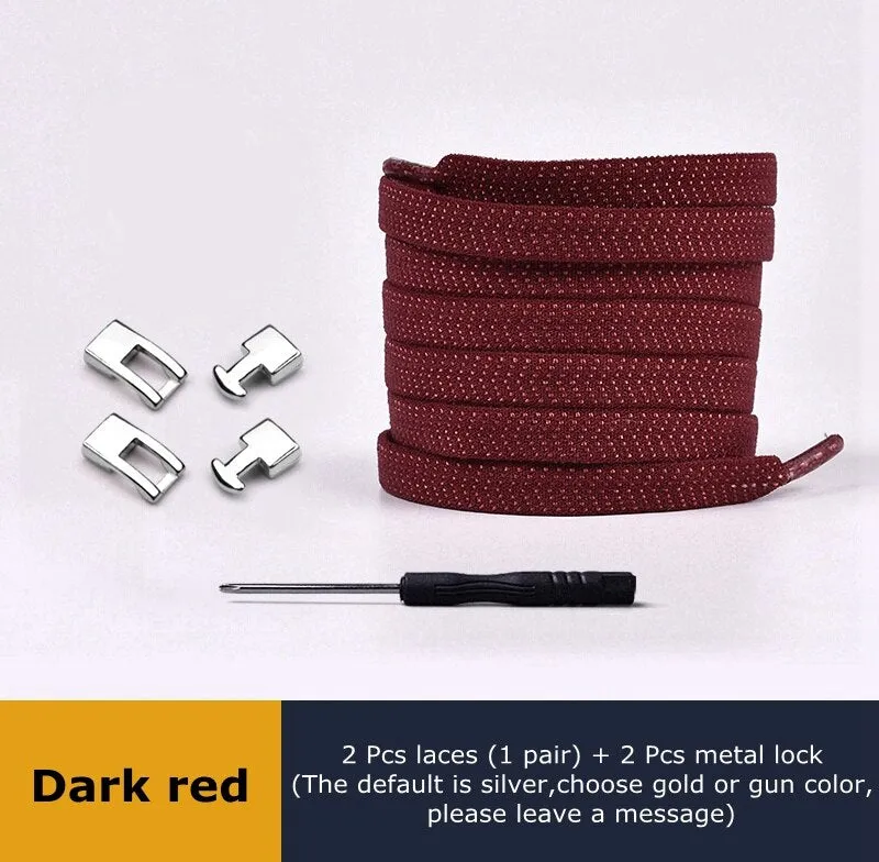 1 Second Quick Elastic Shoelaces Flat Shoe laces No Tie