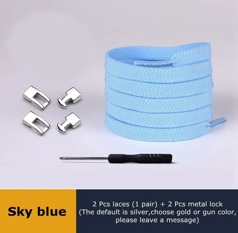 1 Second Quick Elastic Shoelaces Flat Shoe laces No Tie