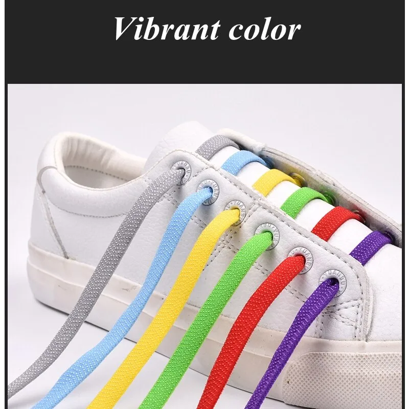1 Second Quick Elastic Shoelaces Flat Shoe laces No Tie
