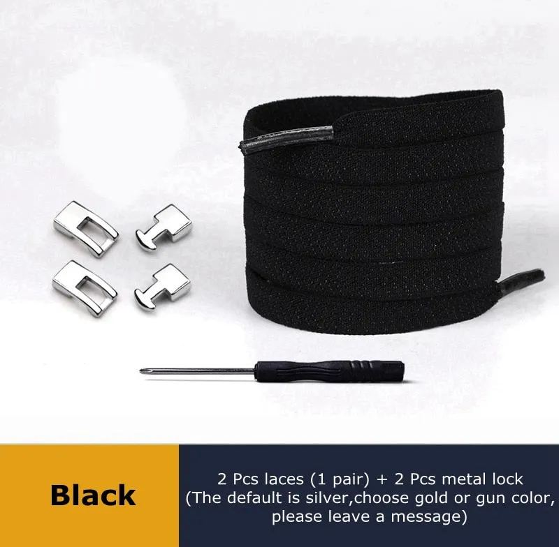 1 Second Quick Elastic Shoelaces Flat Shoe laces No Tie