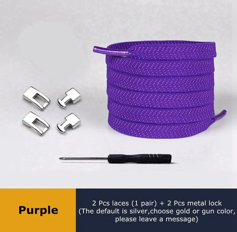 1 Second Quick Elastic Shoelaces Flat Shoe laces No Tie