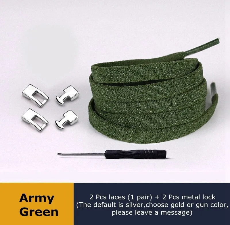 1 Second Quick Elastic Shoelaces Flat Shoe laces No Tie