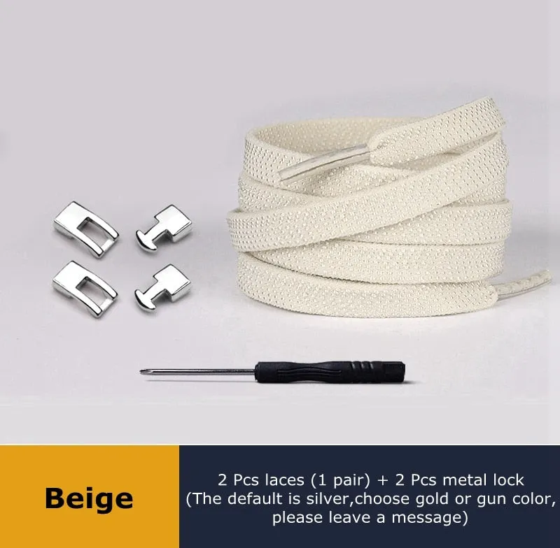 1 Second Quick Elastic Shoelaces Flat Shoe laces No Tie