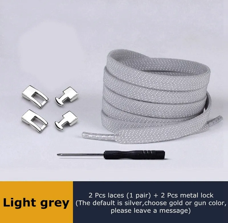 1 Second Quick Elastic Shoelaces Flat Shoe laces No Tie