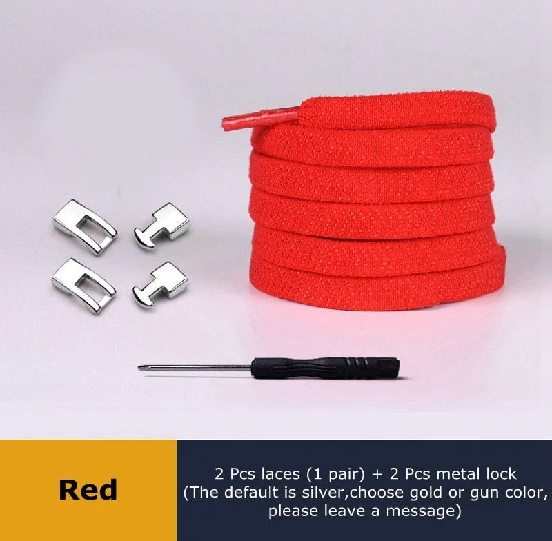 1 Second Quick Elastic Shoelaces Flat Shoe laces No Tie