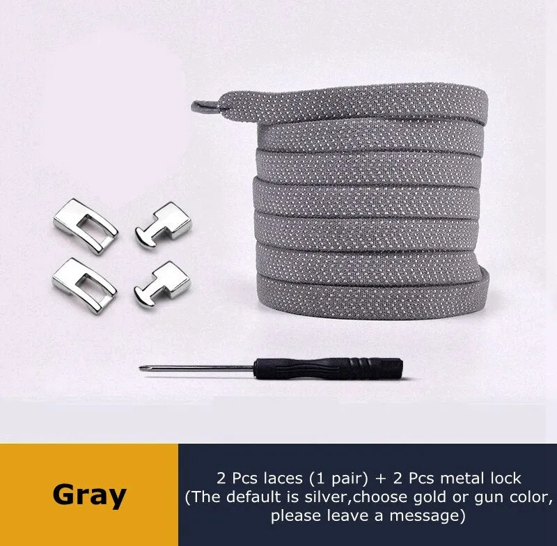1 Second Quick Elastic Shoelaces Flat Shoe laces No Tie