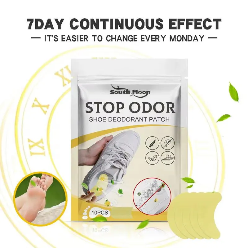 10Pcs Shoes Odor Remover Deodorant Patch Lemon Athlete'S Foot Soothing Insole Stickers Antibacterials Antiperspirant Foot Care