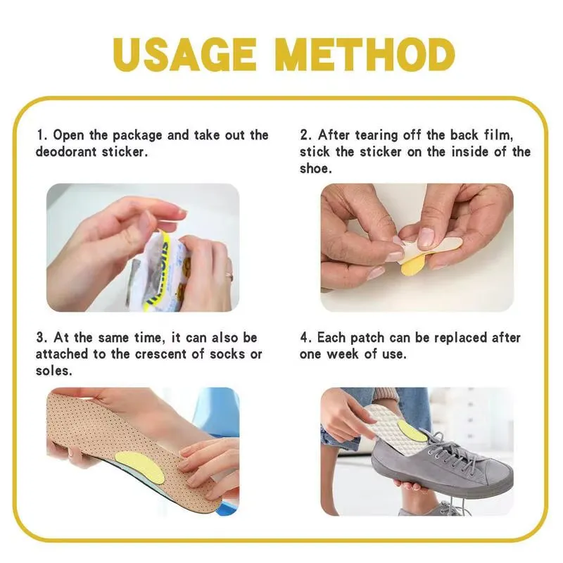 10Pcs Shoes Odor Remover Deodorant Patch Lemon Athlete'S Foot Soothing Insole Stickers Antibacterials Antiperspirant Foot Care