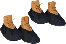 2 Pairs Non Slip waterproof Reusable shoe Covers for contrators and Carpet Floor Protection, Machine Washable.LARGE