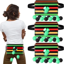 4 Set of Juneteenth Shaking Swing Balls Party Game, 4 Strap Shake Boxes, 80 Balls, Indoor Outdoor Family Games for African American Festivals, Kwanzaa, Holiday Celebrations (Liberty Wave)