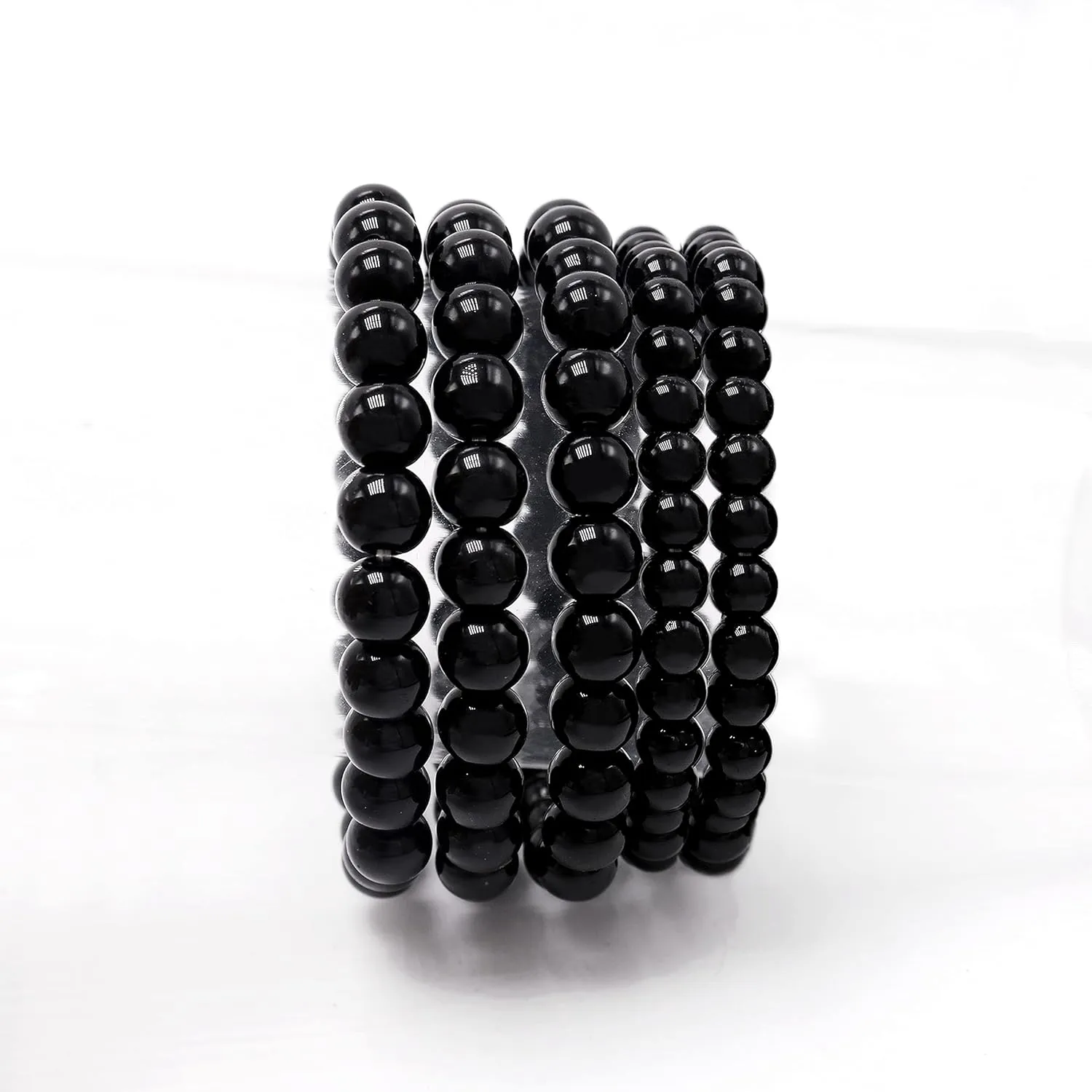 5 Pcs Faux Pearl Bracelet Set for Women Beaded Stretch Strand Bracelets for Bridesmaid,Bridal,Party Jewelry