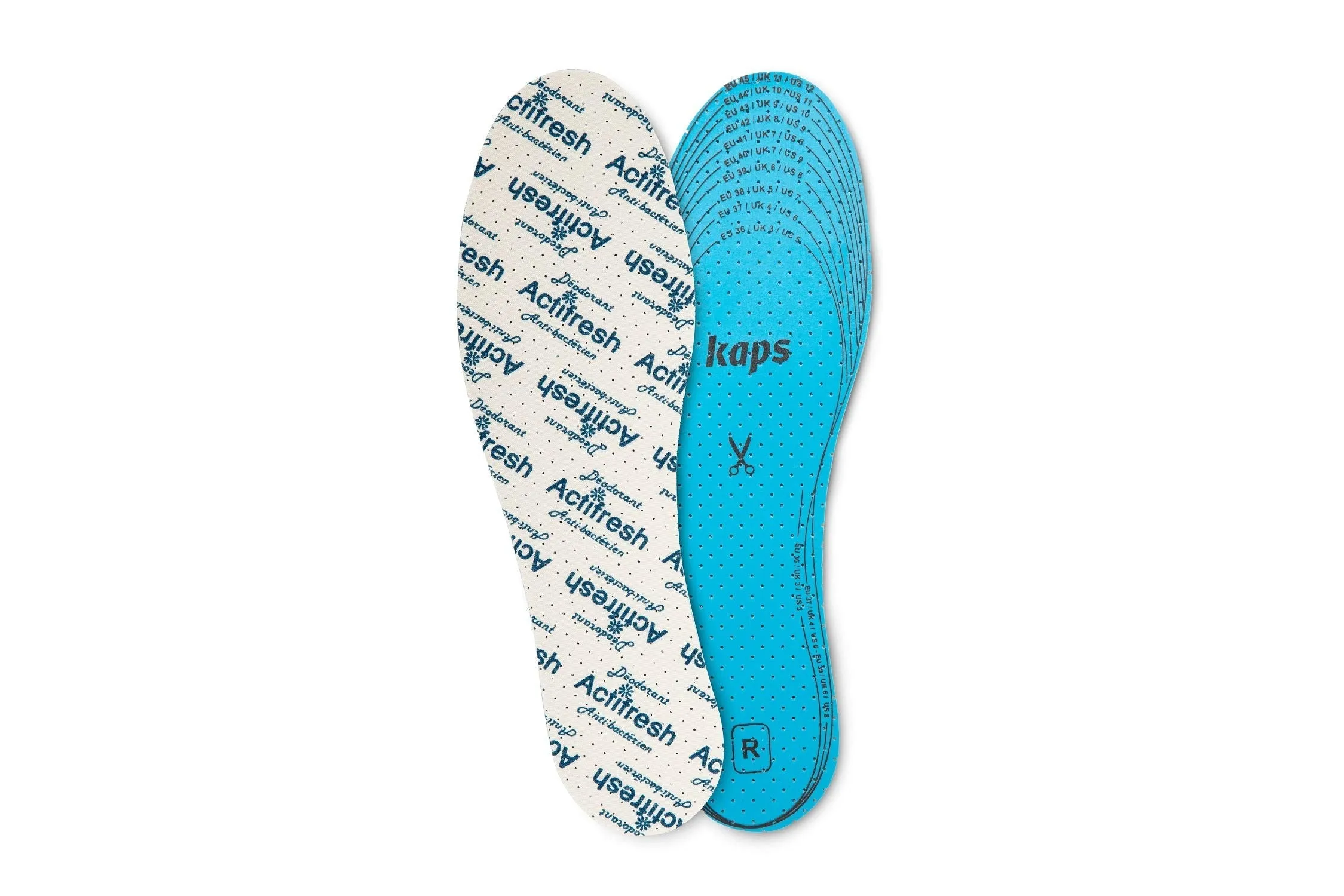 6 Pair Pack Set Actifresh Hygienic Shoe Insoles with Swiss Antibacterial Technology by Sanitized | Made in Europe | Cut to fit | Kaps