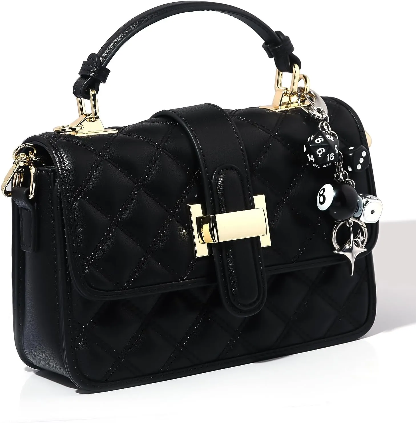 8 Ball Dice Charm Keychain - Cute Bag Purse Handbag Accessories - Y2K Aesthetic Key Chain for Women Men