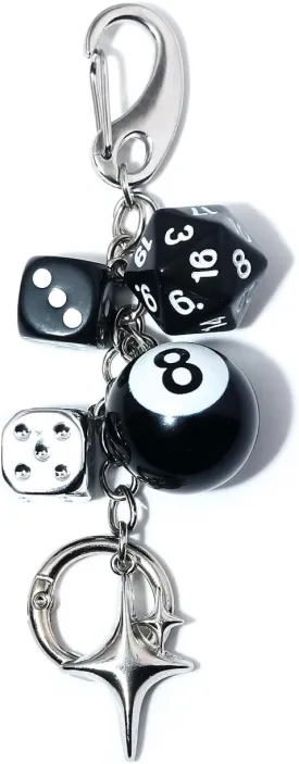 8 Ball Dice Charm Keychain - Cute Bag Purse Handbag Accessories - Y2K Aesthetic Key Chain for Women Men