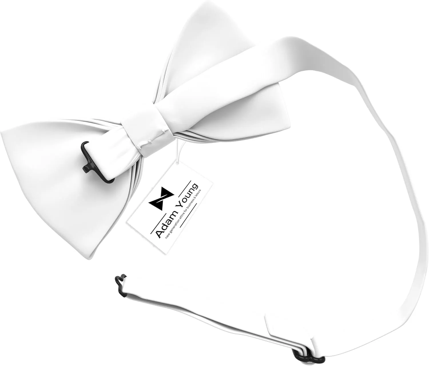 Adam Young Men's Bow Ties with Handkerchief Pre-Tied Style Formal Satin Classic Bowtie for Tuxedo Faux Silk
