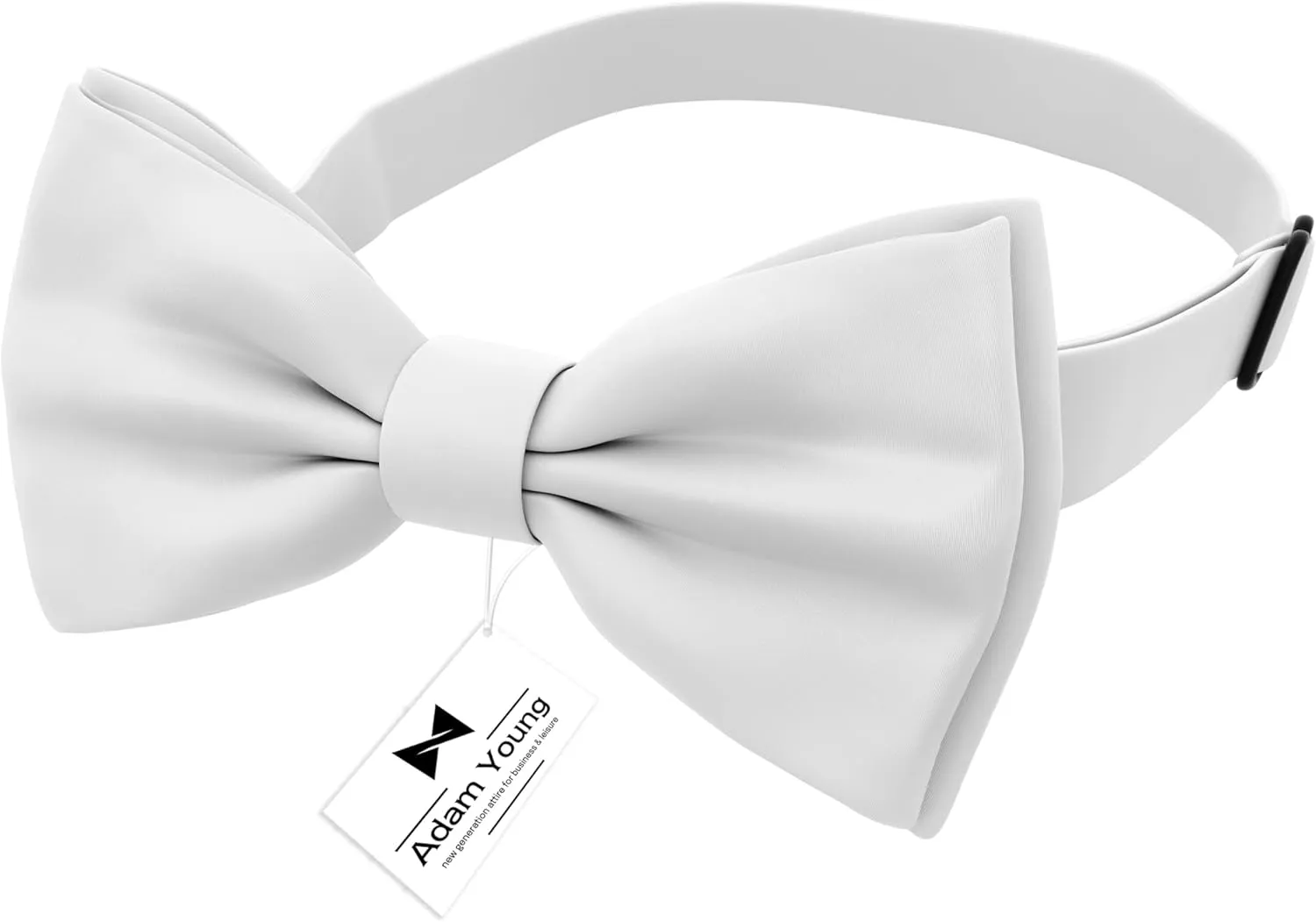 Adam Young Men's Bow Ties with Handkerchief Pre-Tied Style Formal Satin Classic Bowtie for Tuxedo Faux Silk