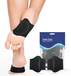 Arch Support Brace (2 Pack)  Adjustable, Non-Slip Arch Wraps with Soft Elastic Silicone Pads for Foot Care, Flat & Fallen Arches, High Arch, Plantar Fasciitis Relief  Fits All Shoes (Black)