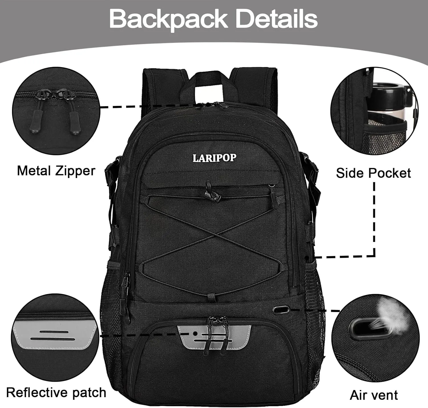 Basketball Bag Backpack with Ball Holder Shoes Compartment, Elite Backpack-Large Basketball Accessories Sports Bag