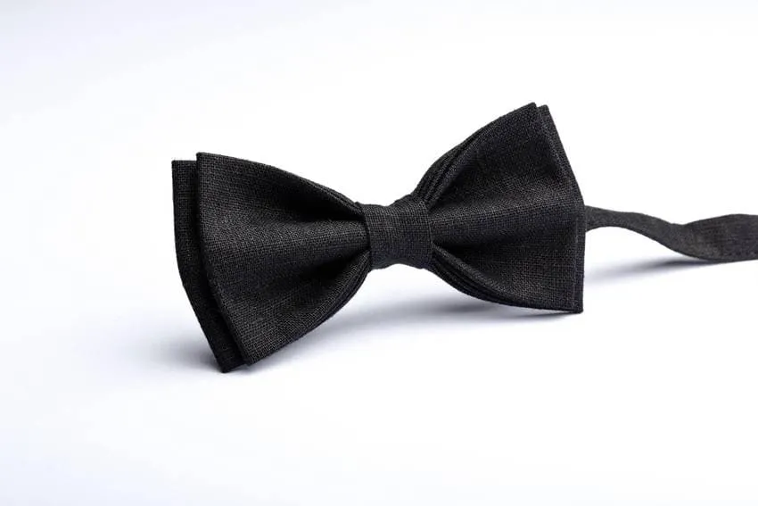 Black Men's Bow Tie and Handkerchiefs Set | Formal Accessories for Men