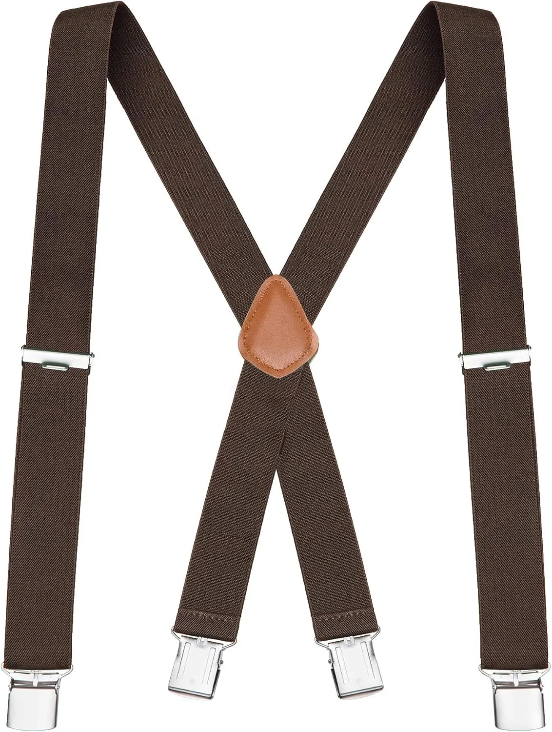 Buyless Fashion Suspenders for Men - 48" Elastic Adjustable Straps 1 1/4" - X Back