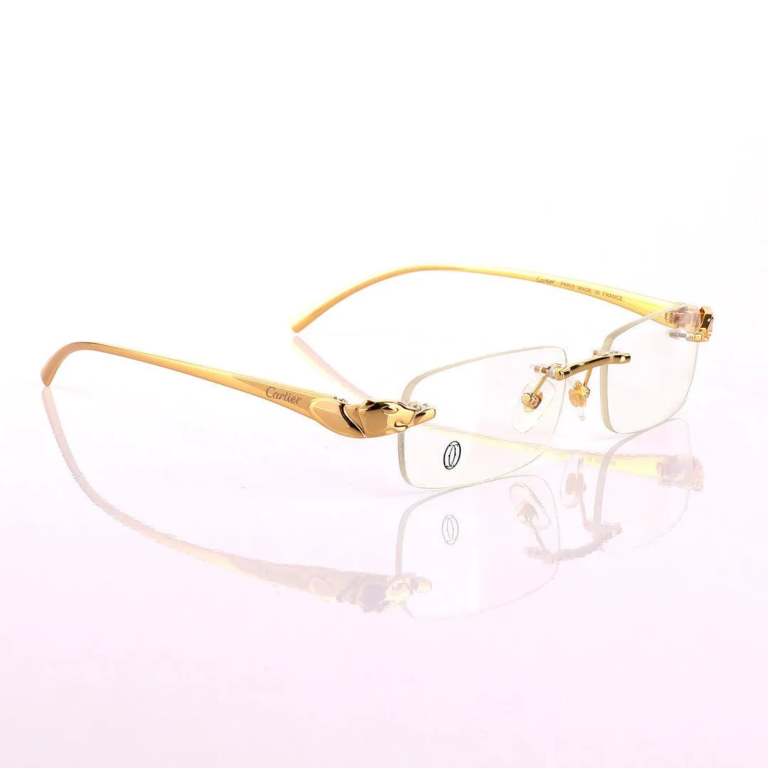Cartier Vintage Metal Frame Gold Hingeless Sunglasses