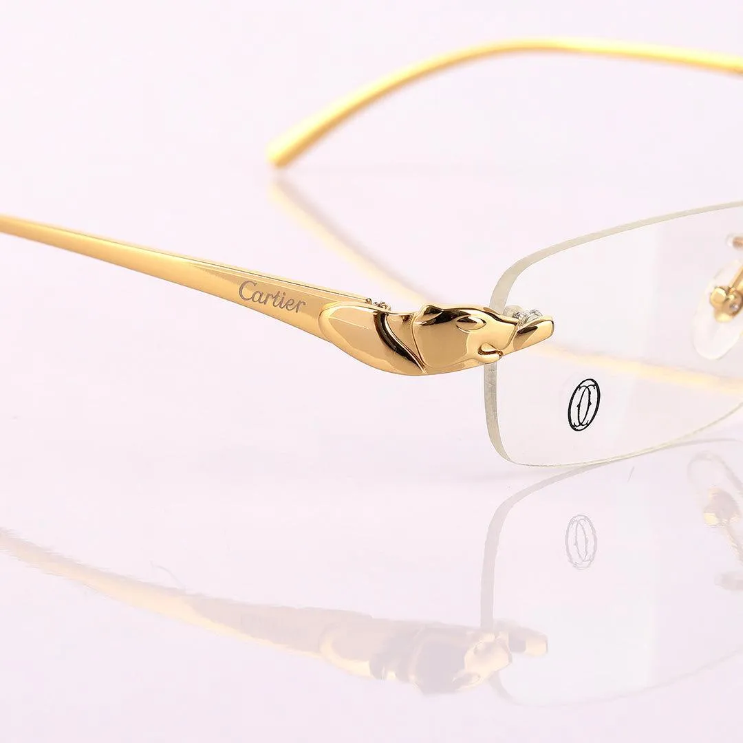 Cartier Vintage Metal Frame Gold Hingeless Sunglasses