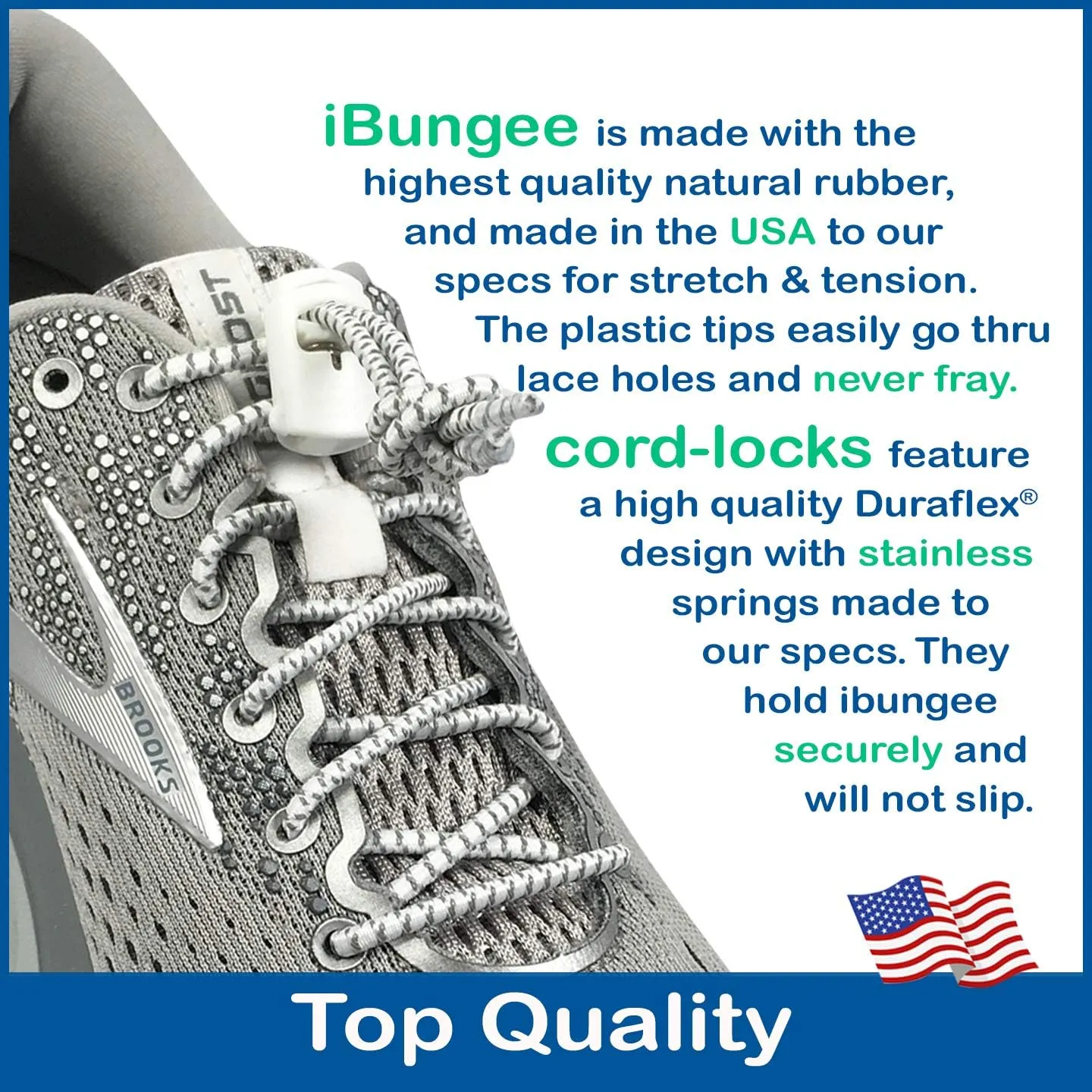 (Elastic No Tie Shoelaces (Made in the USA)