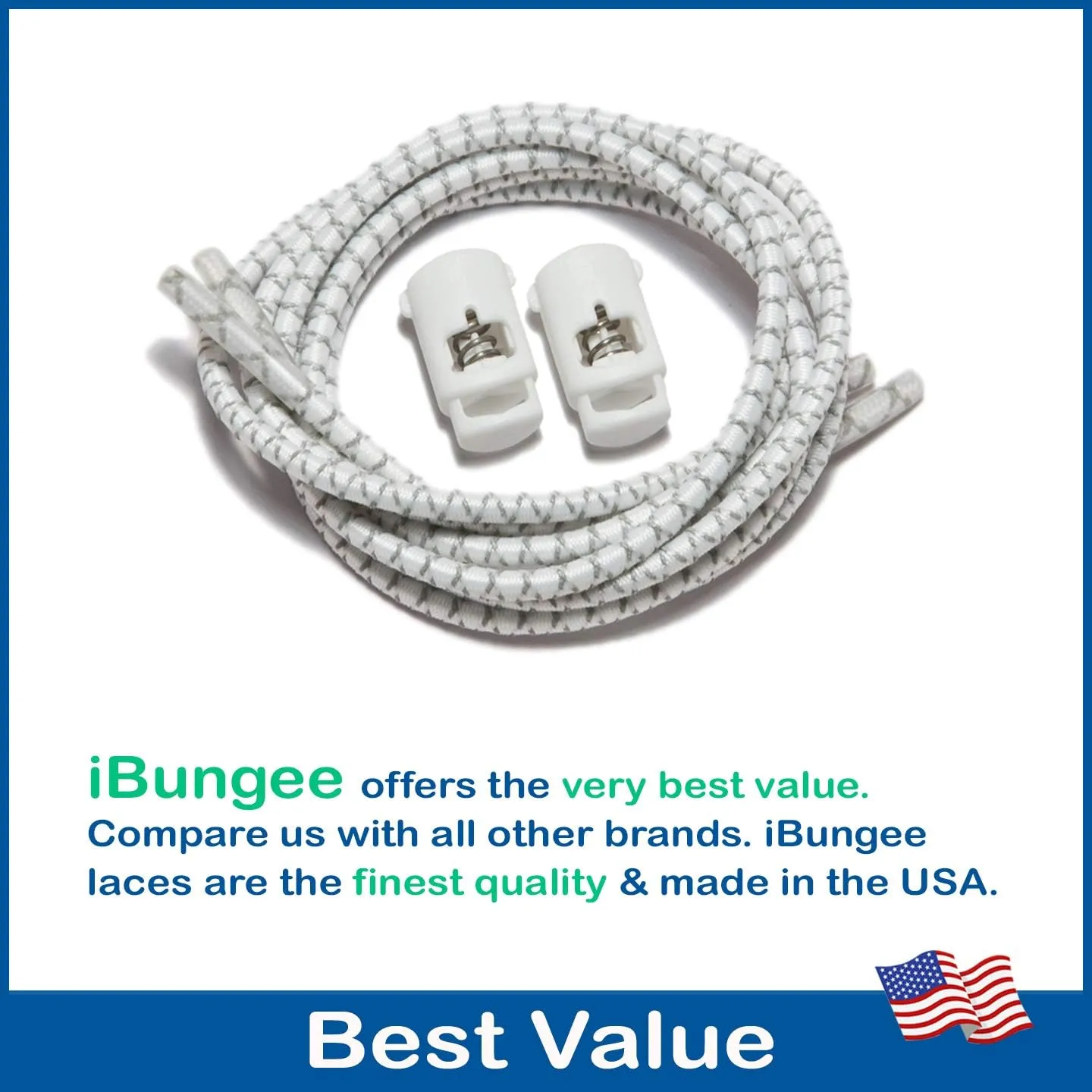 (Elastic No Tie Shoelaces (Made in the USA)