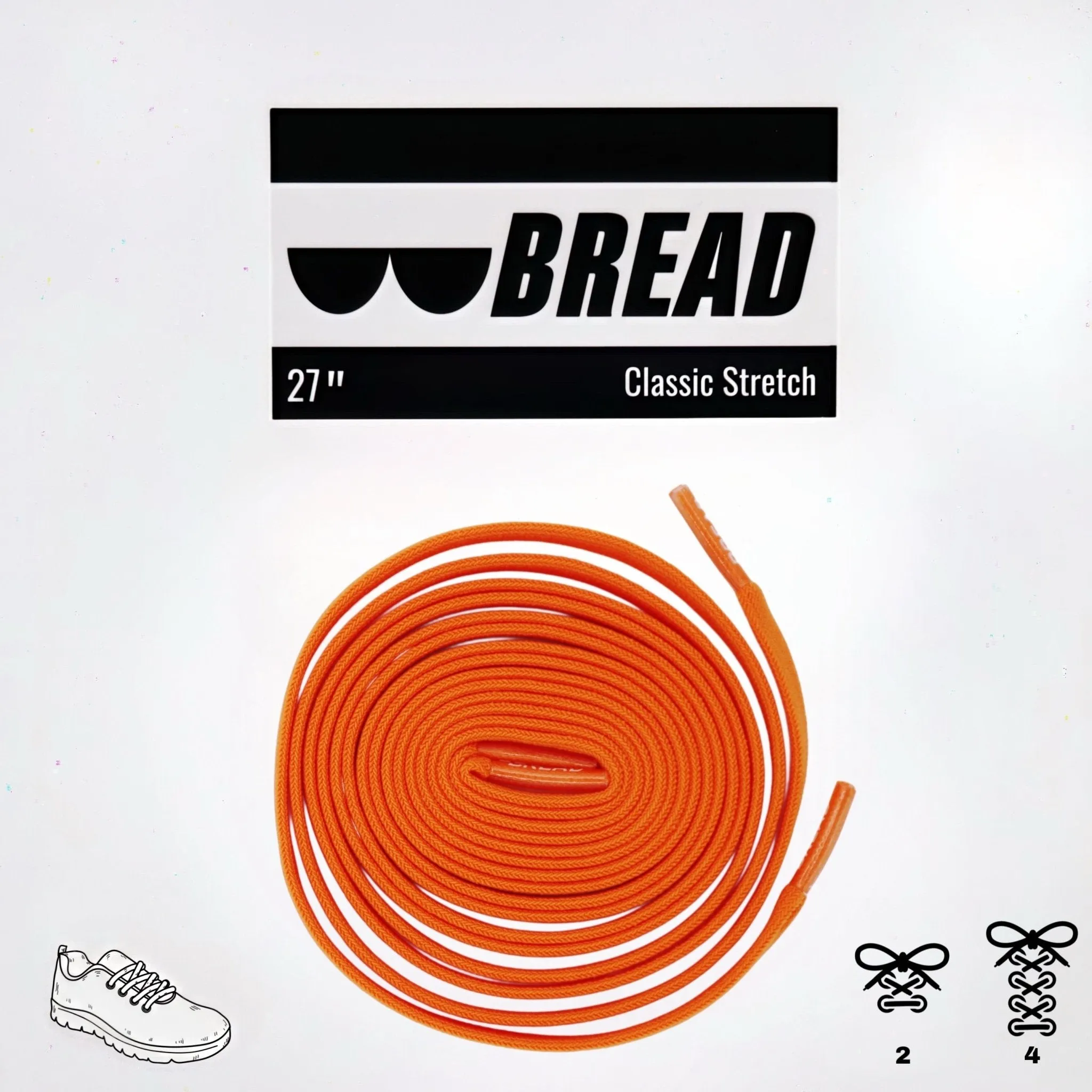Elastic Shoelaces - Coral Orange