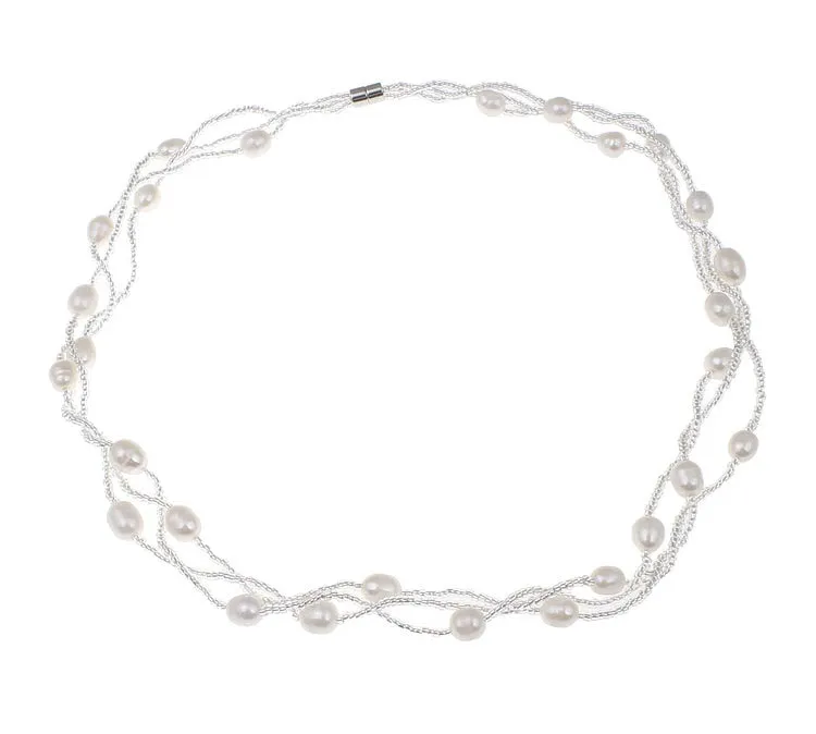 Elegant Women's White Pearl Necklace