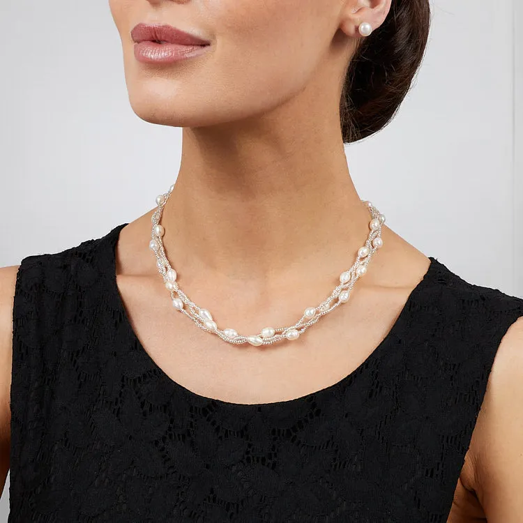 Elegant Women's White Pearl Necklace