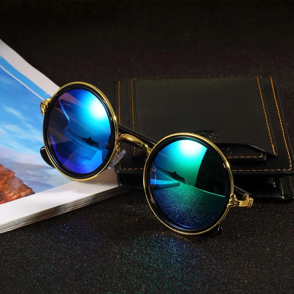 Fashion Brazil illesteva Sunglasses Round Vintage Retro Style Classical Metal Frames Eyewear sun glasses