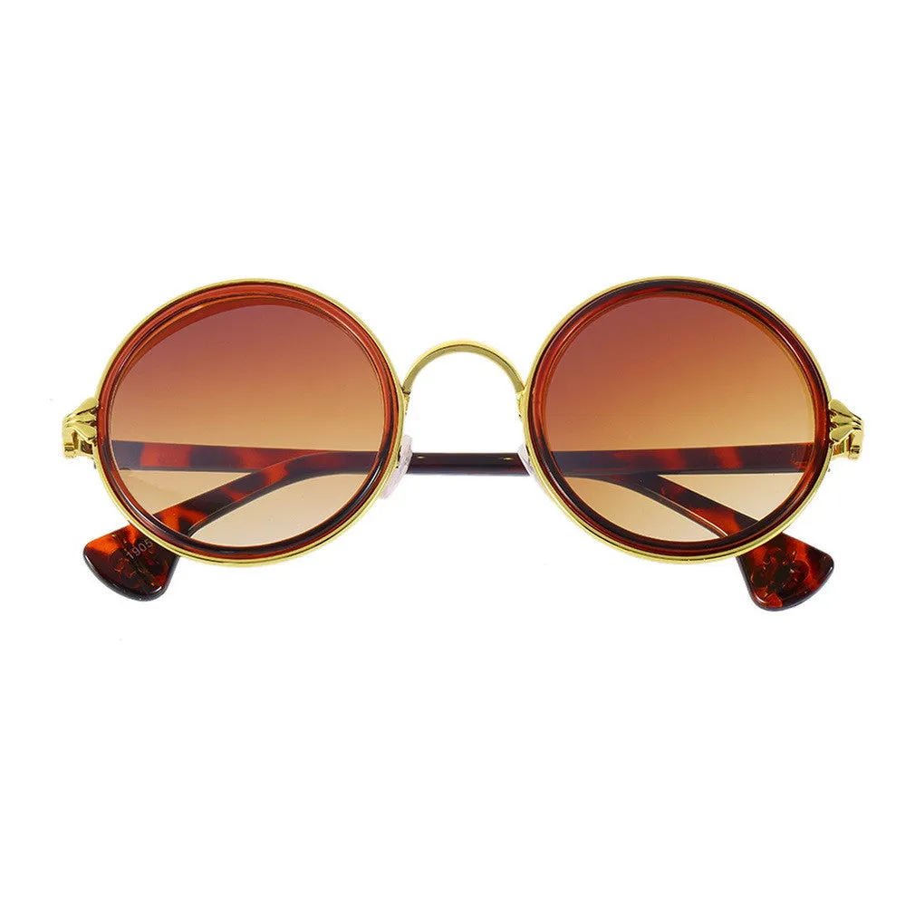 Fashion Brazil illesteva Sunglasses Round Vintage Retro Style Classical Metal Frames Eyewear sun glasses