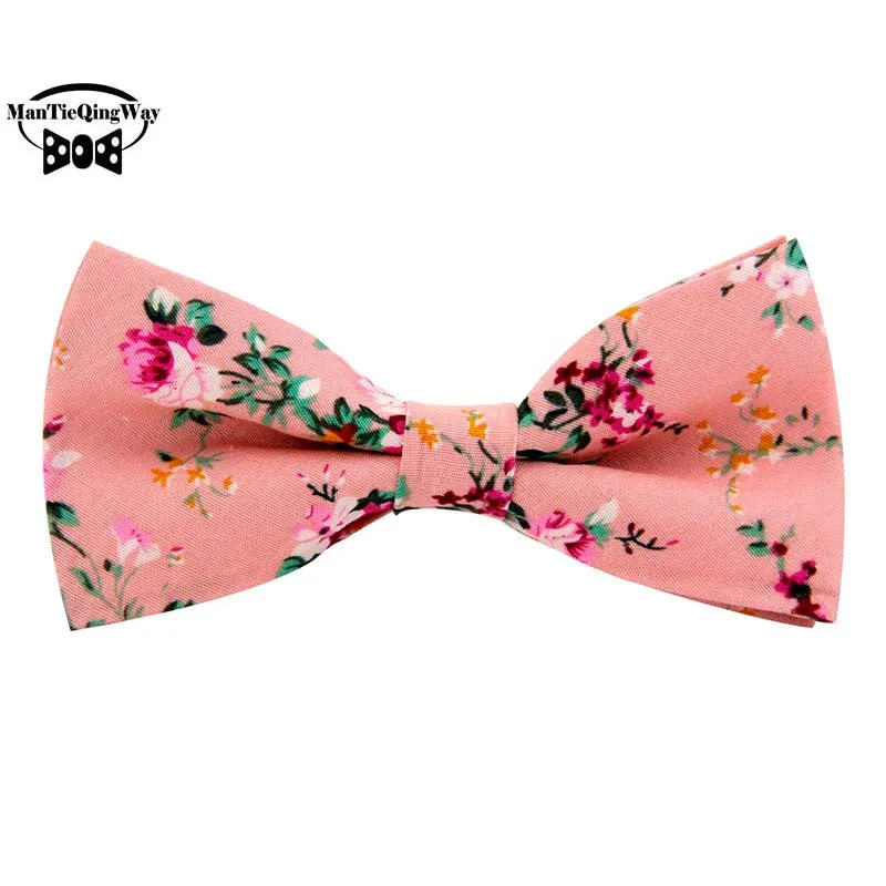Floral Bow Tie for Men Cotton Bowtie British Style Business Casual Neck Tie Fashion Bowtie Wedding Party Gravata