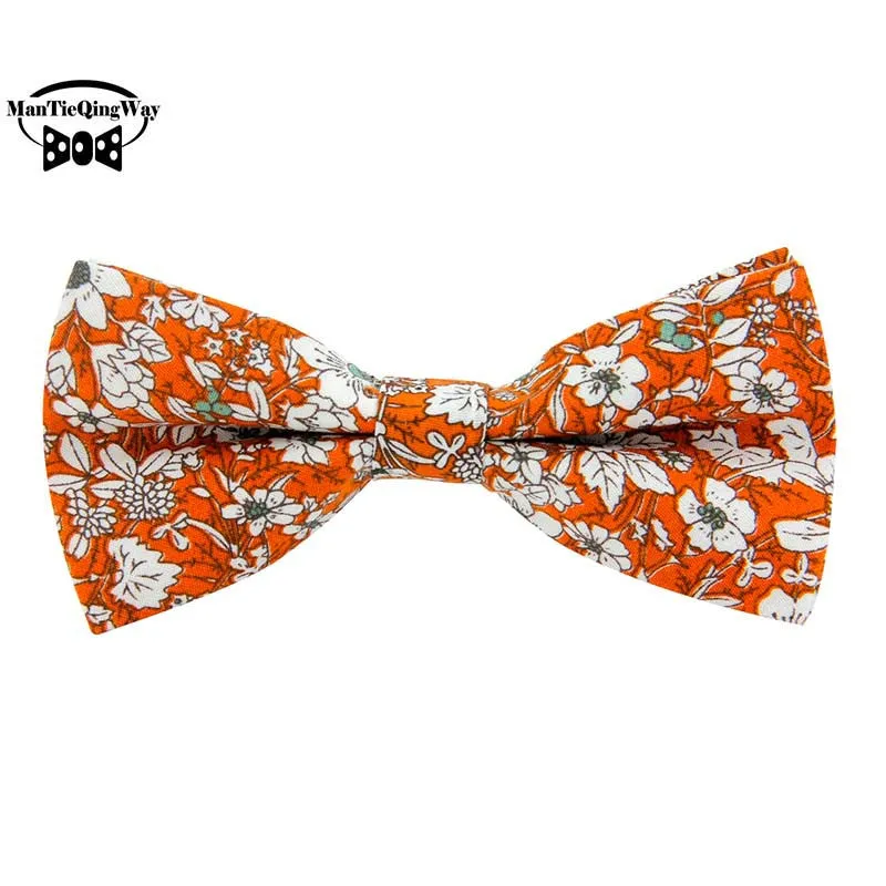 Floral Bow Tie for Men Cotton Bowtie British Style Business Casual Neck Tie Fashion Bowtie Wedding Party Gravata