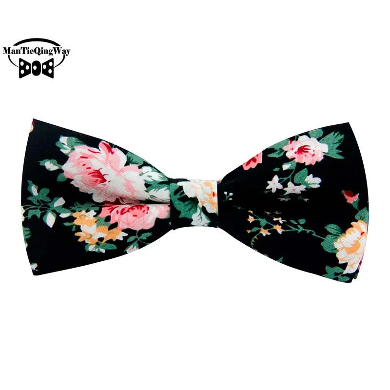Floral Bow Tie for Men Cotton Bowtie British Style Business Casual Neck Tie Fashion Bowtie Wedding Party Gravata