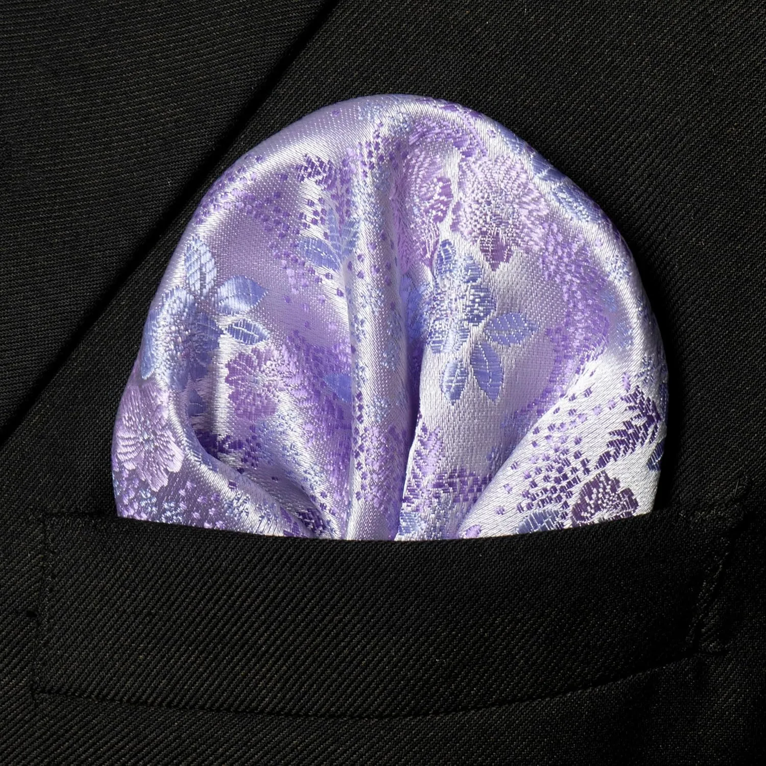 Floral Necktie and Pocket Square Tie Clip Sets for Men