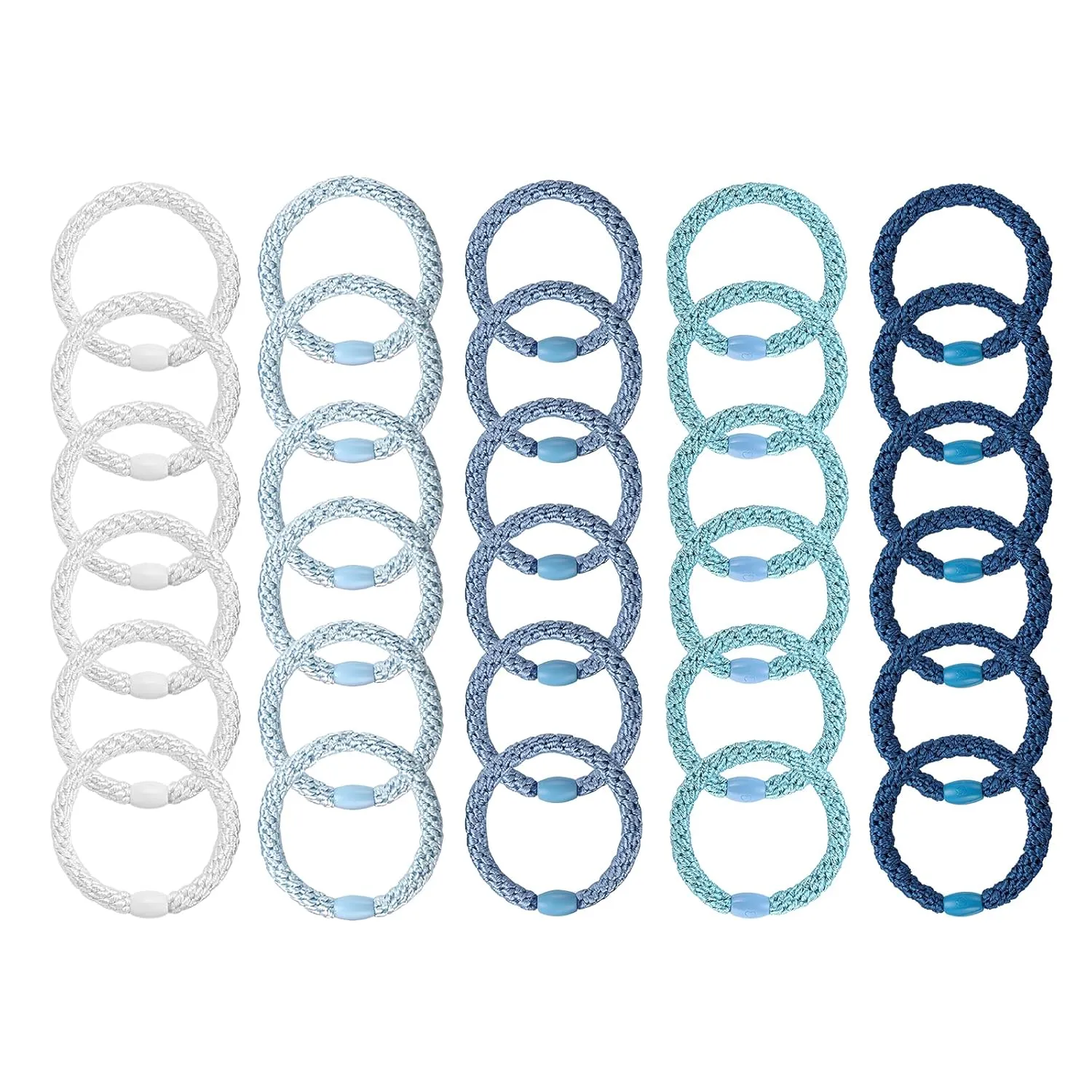 Funtopia High Elastic Hair Bands - 30 Pcs No Crease Soft Ponytail Holders & Sports Hair Ties for Thick Hair