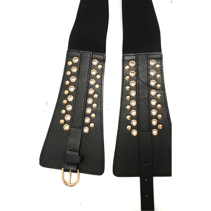 Gold Metal Elastic Waistband Belt
